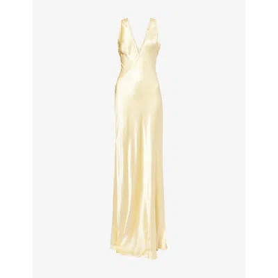 Bec & Bridge Womens Butter Elisia Twist Woven Maxi Dress In Yellow