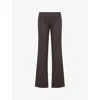 Bec & Bridge Womens Choc Pinstripe Ingrid Wide-leg Woven Trousers In Brown