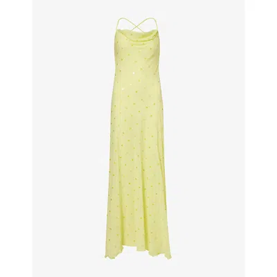 Bec & Bridge Womens Citrus Arielle Sequin-embellished Slip Maxi Dress In Orange
