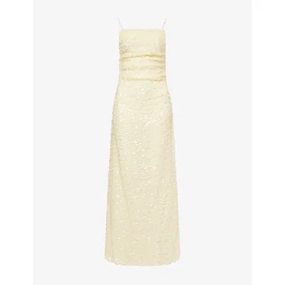 Bec & Bridge Womens Cream Cabine Sequin Woven Maxi Dress In White