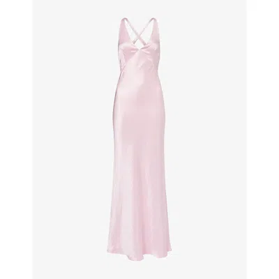 Bec & Bridge Womens Powder Pink Dreamer Cross-back Woven Maxi Dress