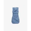 Bec & Bridge Womens Steel Blue Priscilla Draped Nylon Mini Dress In Blue