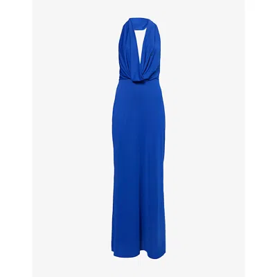 Bec & Bridge Womens Ultra Nessie Cowl-neck Stretch-woven Maxi Dress In Blue
