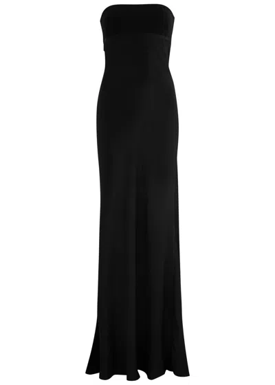 Bec & Bridge Zari Strapless Satin Maxi Dress In Black