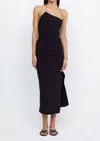 BEC & BRIDGE ANDY ASYMMETRICAL MIDI DRESS IN BLACK