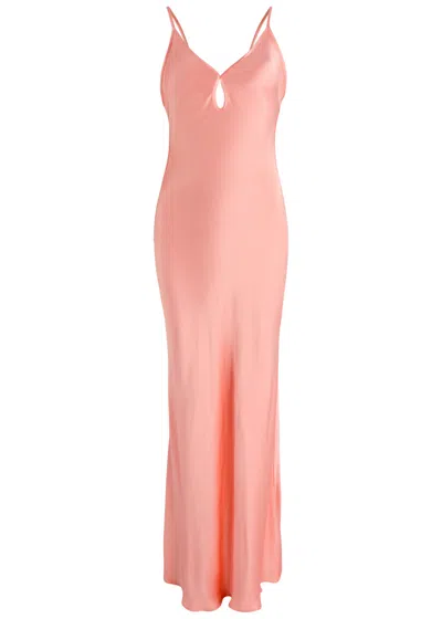 Bec & Bridge Cedar City Satin Maxi Dress In Coral