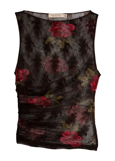 Bec & Bridge Desert Rose Floral-print Lace Tank In Brown