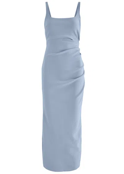 Bec & Bridge Karina Tuck Ruched Midi Dress In Light Blue