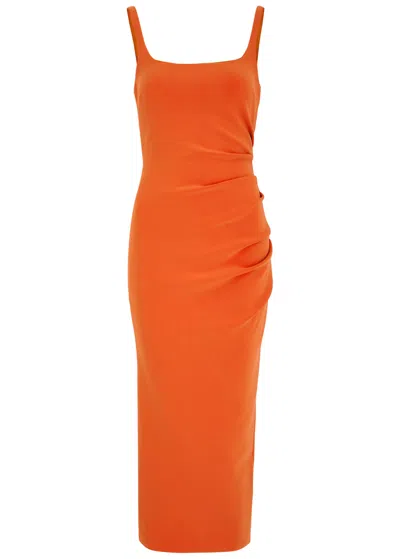 Bec & Bridge Karina Tuck Ruched Midi Dress In Red