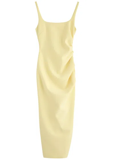 Bec & Bridge Karina Tuck Ruched Midi Dress In Yellow
