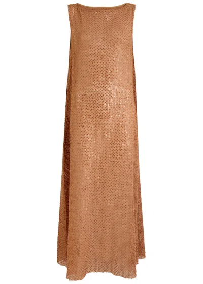 Bec & Bridge Margo Sequin-embellished Open-knit Maxi Dress