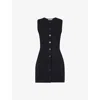 Bec & Bridge Ilora Button-down Knitted Mini Dress In Black
