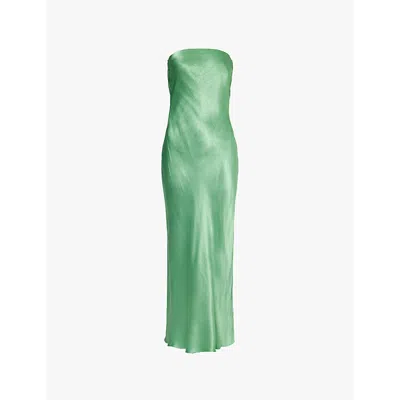 Bec & Bridge Moon Dance Strapless Woven Midi Dress In Green Apple