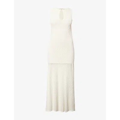 Bec & Bridge Aurora Cut-out Knitted Maxi Dress In Ivory