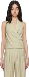 Bec & Bridge Beige Anka Wrap Top In Pumice