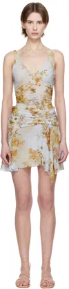 Bec & Bridge Blue Rahni Minidress In Antique Denim Floral