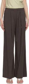 Bec & Bridge Brown Sade Trousers In Chocolate