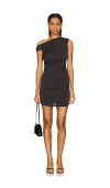 Bec & Bridge Clement Asymmetrical Mini Dress In Charcoal