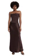 Bec & Bridge Dua Strapless Dress Dark Chocolate In Dark Chocolate