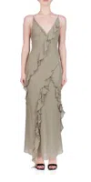 BEC & BRIDGE GABRIEL FRILL MAXI DRESS IN SAGE
