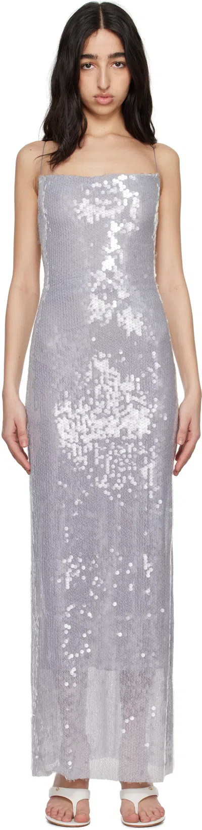 Bec & Bridge Gray Aishya Maxi Dress In Lilac Grey