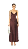 Bec & Bridge Kaia V Dress In Chocolate