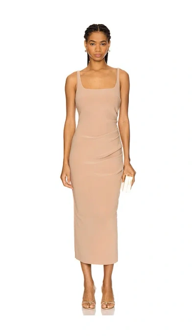 Bec & Bridge Karina Tuck Midi Dress In Camel