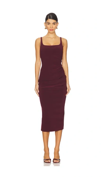 Bec & Bridge Karina Tuck Midi Dress In Wine