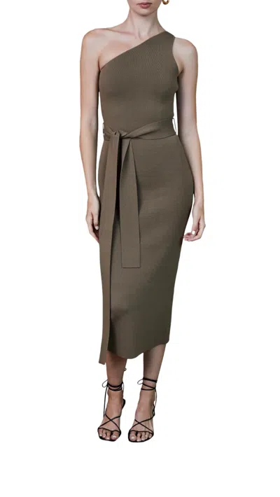 Pre-owned Bec & Bridge Bec + Bridge Lelani Asymmetrical Dress For Women In Olive