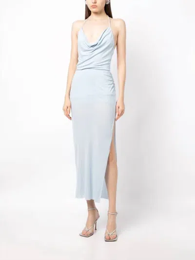 Bec & Bridge Lexie Cowl-neck Woven Maxi Dress In Blue