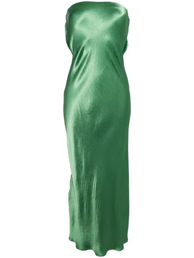 Bec & Bridge Moon Dance Strapless Woven Midi Dress In Green Apple