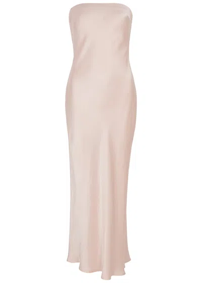 Bec & Bridge Moon Dance Strapless Satin Maxi Dress In Light Pink