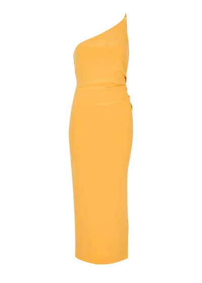 knee length dresses for ladies Butter Yellow Karina Tuck Midi – The Curvy Rental Boutique main image 0