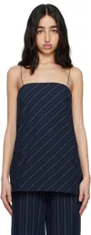 Bec & Bridge Womens Peyson Stripe-print Cotton-blend Top Ink Ivory Stripe In Ink/ivory Stripe