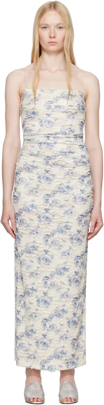 Bec & Bridge Off-white & Blue Riva Maxi Dress In Porcelain Rose