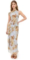 Bec & Bridge Rahni Asym Dress Antique Denim Floral In Antique Denim Floral