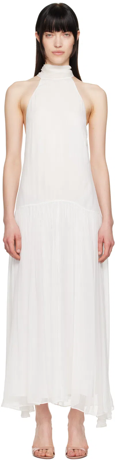 Bec & Bridge White Inka High Neck Maxi Dress In Ivory