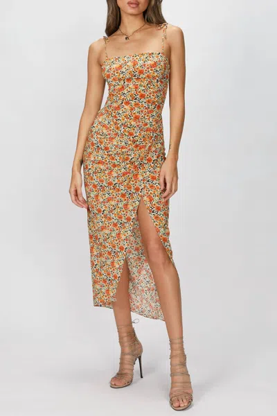 Bec & Bridge Wild Poppies Midi Dress In Print In Orange | ModeSens