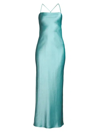 Bec & Bridge Women's Dreamer Satin Strappy Maxi Dress In Sea Spray