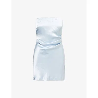 Bec & Bridge Womens Symone Strapless Recycled Polyester-blend Mini Dress Dusty Blue