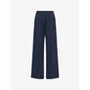 Bec & Bridge Womens Peyson Pin-stripe Cotton-blend Trousers Ink Ivory Stripe In Ink Ivory Stripe