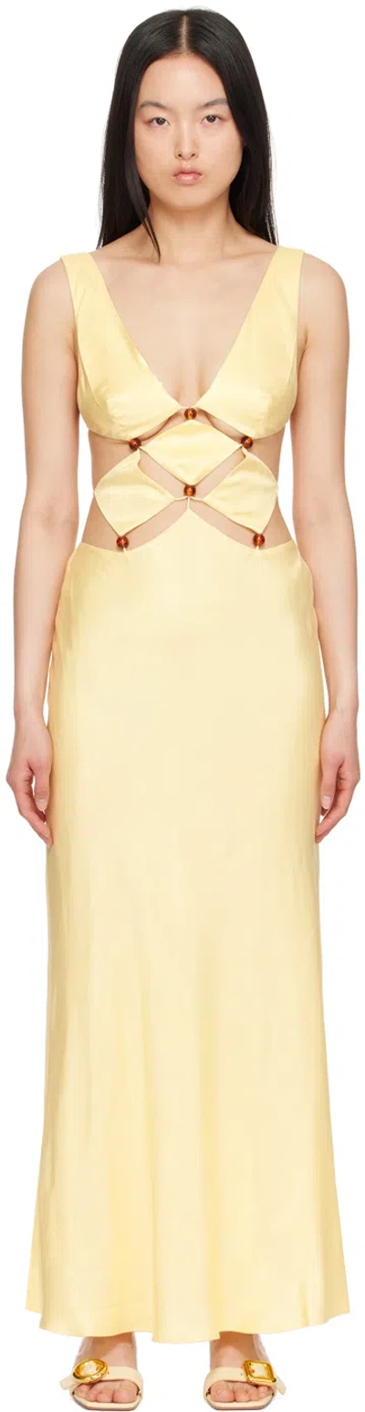 Bec & Bridge Yellow Agathe Diamond Maxi Dress In Butter Yellow