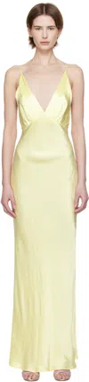 Bec & Bridge Yellow Moon Dance V Maxi Dress In Ice Yellow