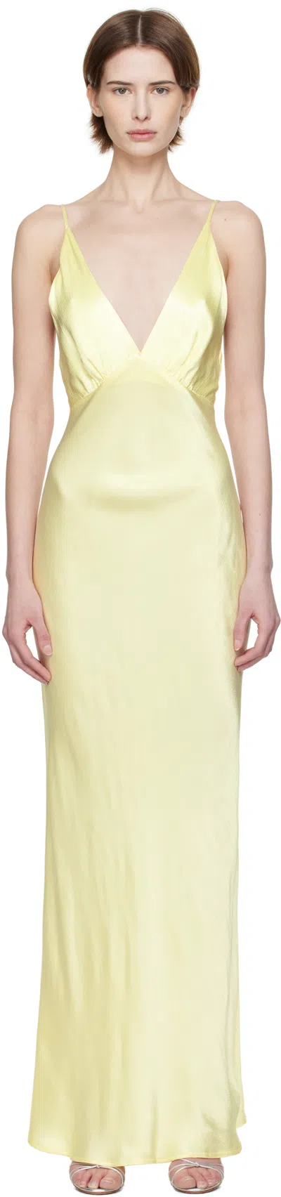 Bec & Bridge Yellow Moon Dance V Maxi Dress In Ice Yellow