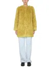 Becagli Oversized Teddy Coat In Yellow