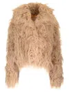 Becagli Fur Effect Wool Coat Coats Beige