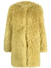 Becagli Oversized Teddy Coat In Yellow