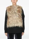 Becagli Shaggy Fur Jacket In Black