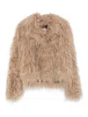 Becagli Fur Effect Wool Coat Coats Beige In Nude & Neutrals