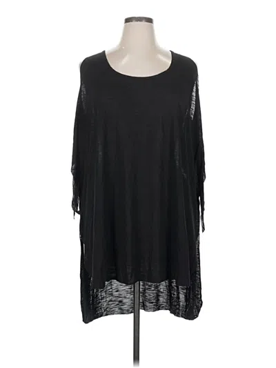 Pre-owned Becca 3/4 Sleeve Top Black Scoop Neck Tops